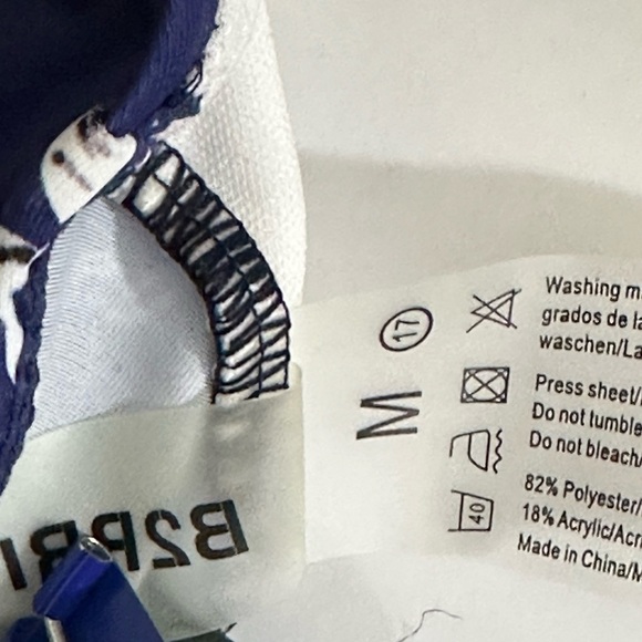 B 2 Prity sz med 1 piece swimsuit in a blue & white beachy look Nearly new - Picture 13 of 14